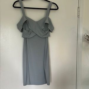 Blue mini dress with flexible fabric
